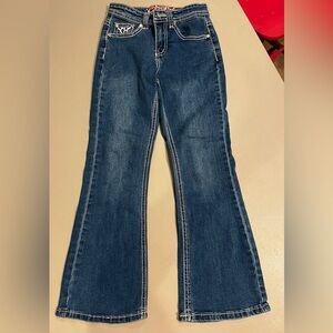 Cowgirl Hardware Youth Girl's Boot Cut Jeans w/ Petal Cross Size 7